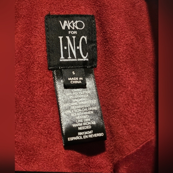 Vakko for INC Red Suede Fringe Jacket - Picture 2 of 6